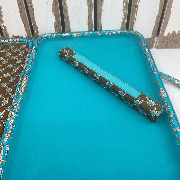 Vera Bradley Jave Blue HARDSHELL LAPTOP BRIEFCASE PORTOLIO SHOULDER BAG 17"X12" - Picture 8 of 8